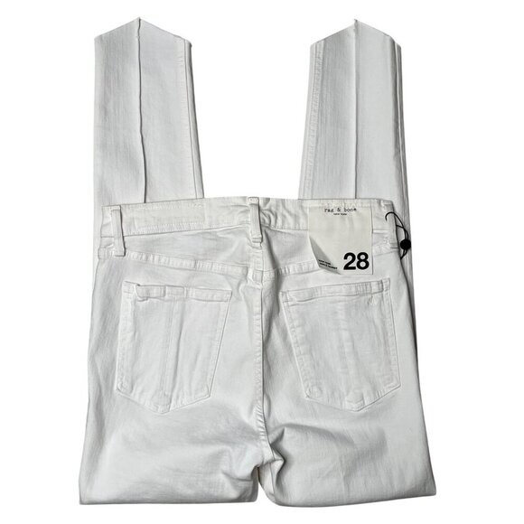 NWT Rag & Bone High Rise Ankle Skinny Jeans In White Manson Size 28 - Picture 6 of 10